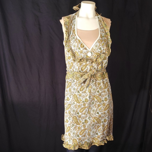 Vintage Paisley Kitchen Tie on Bib Apron - Picture 2 of 7